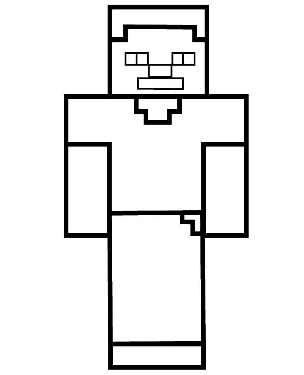 Steve from Minecraft coloring page