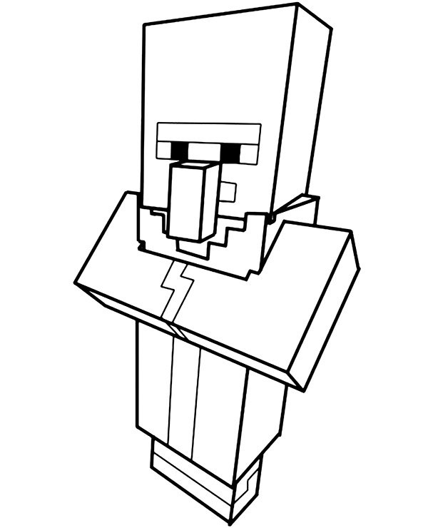 Villager from Minecraft coloring sheet