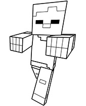 Minecraft Zombie printable coloring page for kids