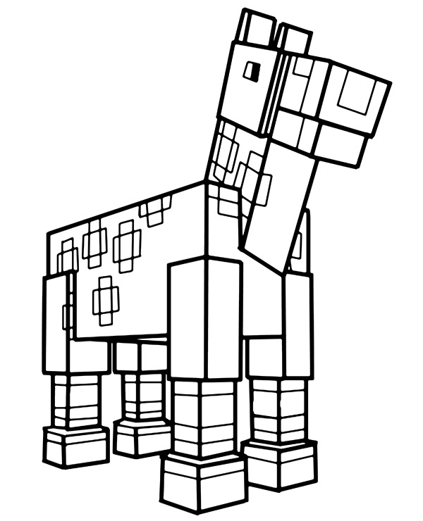 Horse Minecraft coloring page to print
