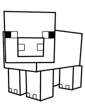 Minecraft pig coloring sheet to print