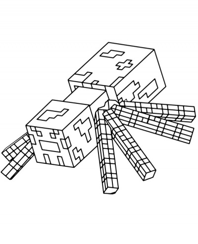 Free Minecraft coloring page spider - Topcoloringpages.net