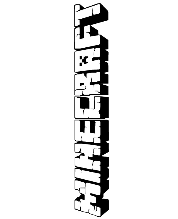 Minecraft vertical logo coloring page