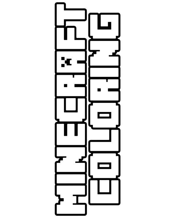 Minecraft coloring logo to print