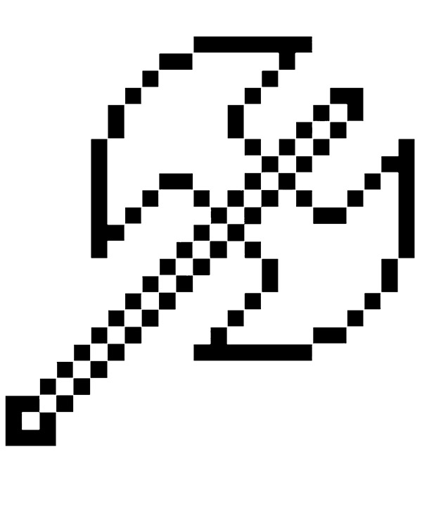 Double sided axe coloring page from Minecraft