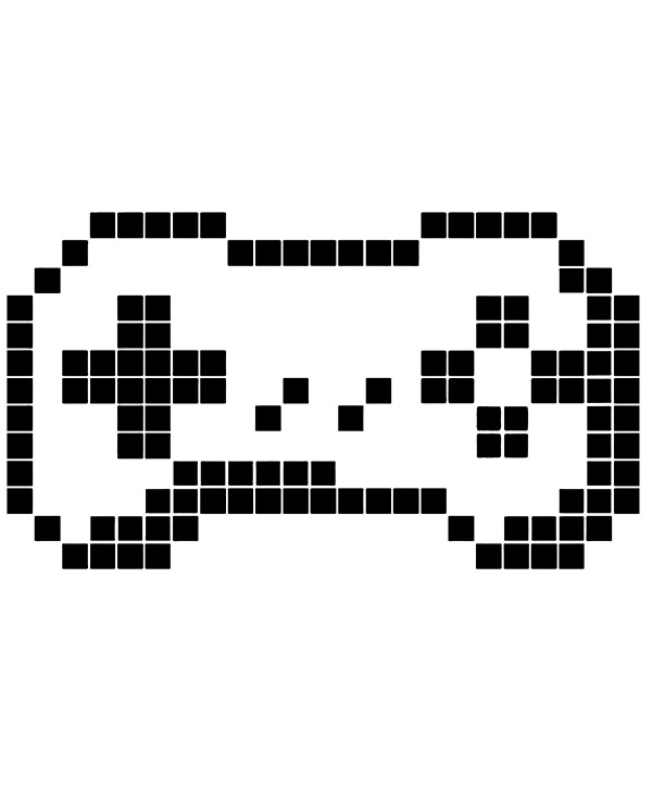 Gamepad in Minecraft style coloring page
