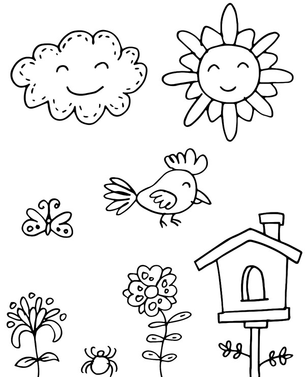 easy coloring page for kids in kindergarten