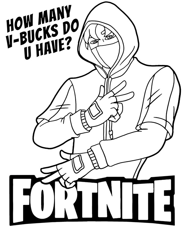 Free Fortnite coloring page V-bucks