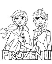 Frozen sisters Anna & Elsa coloring page