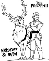 Kristoff and Sven coloring page Frozen 2
