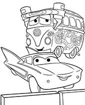 Cars characters coloring page for kids