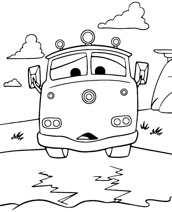 Red Firetruck coloring page Cars