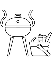 Printable barbecue coloring page for kids