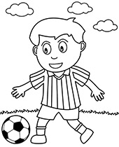 Boy playing football, soccer