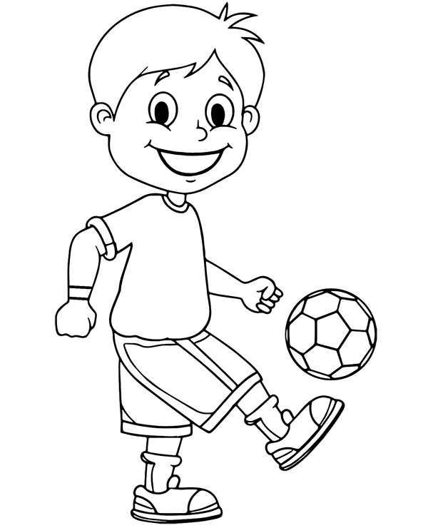 Soccer player with a ball