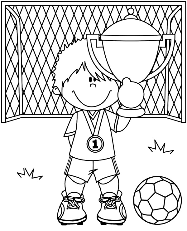 Football cup coloring page soccer