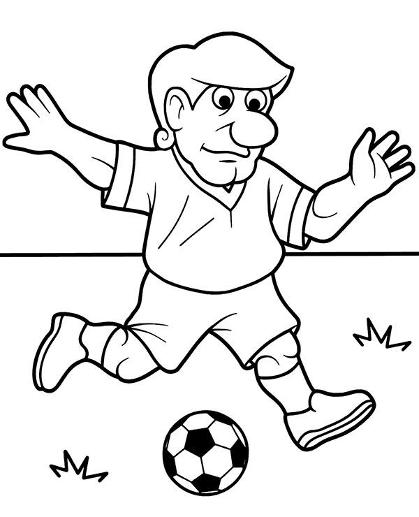 Oldboy football player coloring sheet