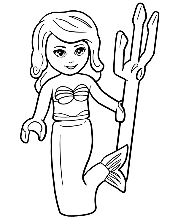 LEGO mermaid coloring page