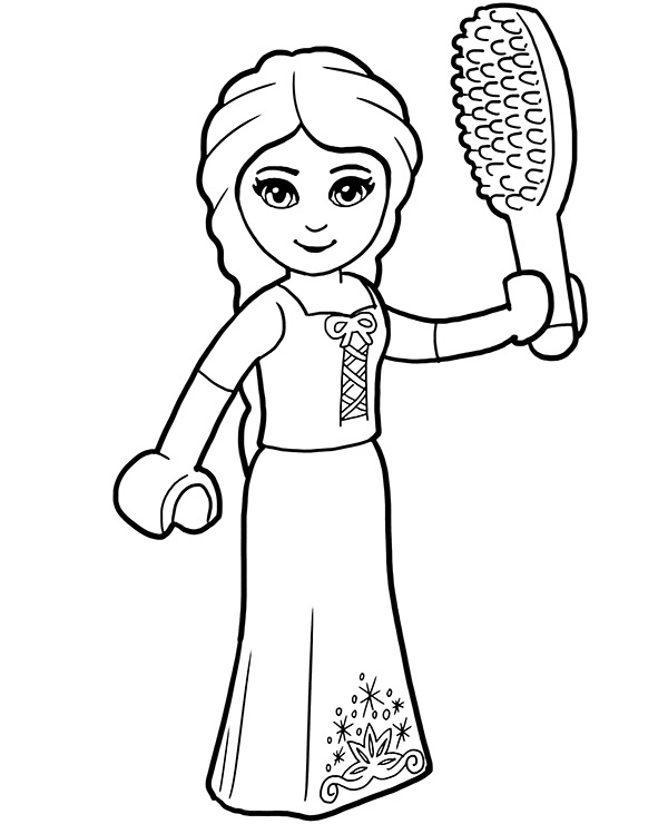 Girls coloring page with Rapunzel from LEGO