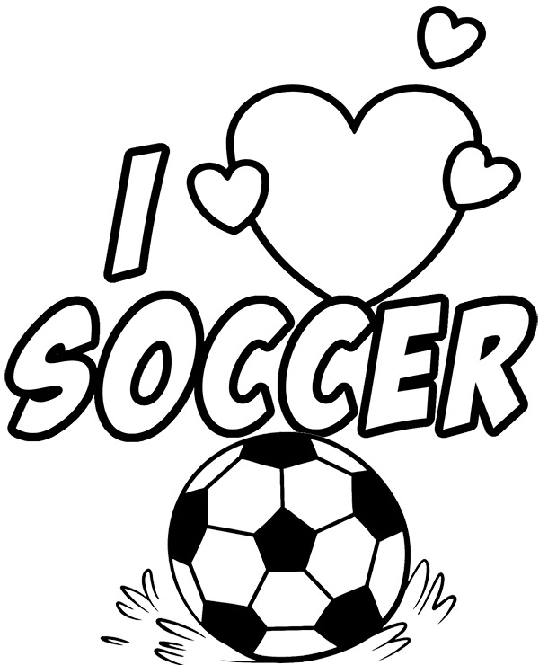 I love soccer coloring page