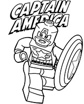 Captain America coloring sheet for boys from LEGO