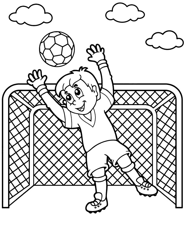 Soccer goalkeeper football coloring page