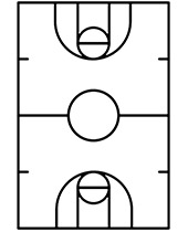 Basketball court coloring pages for children