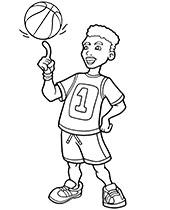 Coloring page basketball trick