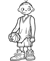 Boy with a basketball coloring pictures