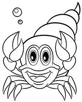 Sea crab coloring page, sheet