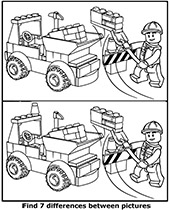 Spot differences between pictures for kids with LEGO City set