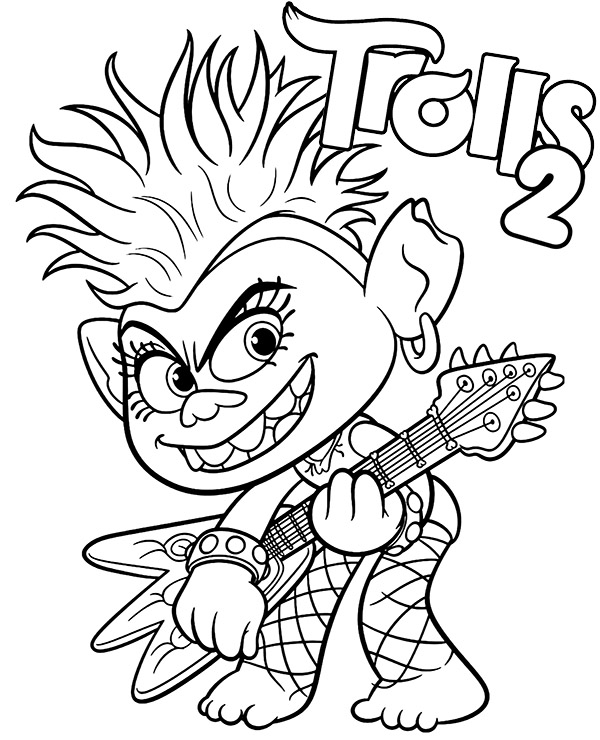 Trolls world tour coloring page Barb
