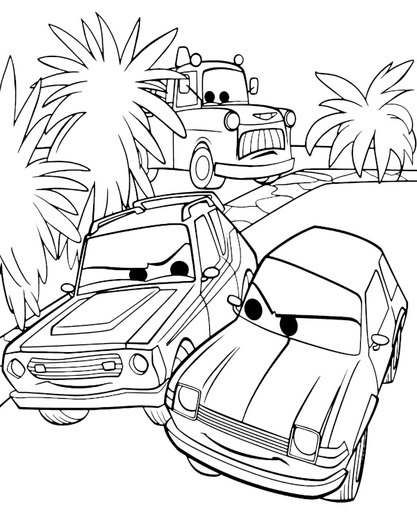 Printable Cars coloring page cartoon