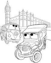 Free Cars coloring page cartoon