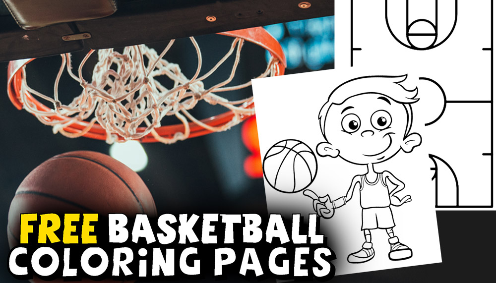 Baner with category of basketball coloring pages