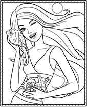 Free Barbie coloring pages for girls