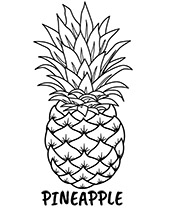 Free coloring page pineapple with name