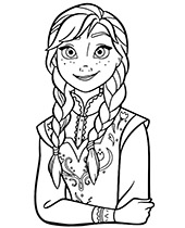 Frozen coloring pages with Anna