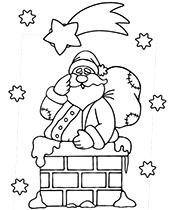 Free Christmas picture with Santa to color