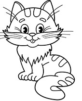 Cute cat printable coloring page