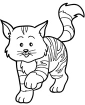 Simple cat coloring page for preeschoolers