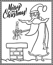 Funny Santa coloring pages Christmas