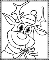 Simple raindeer coloring sheets for kids