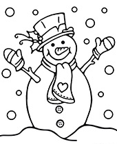 Snowman picture for kids to color