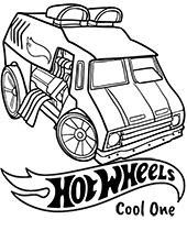 Hot Wheels van coloring page sheet