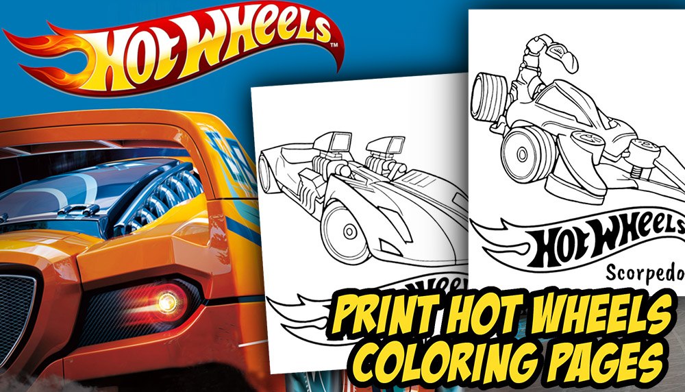 Hot Wheels coloring pages to print released