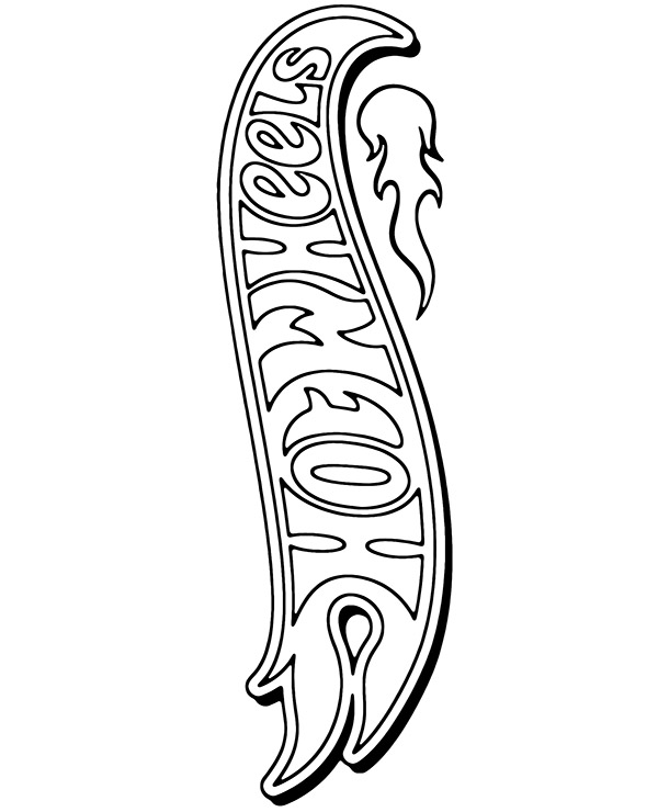 Printable Hot Wheels   Hot Wheels Vertical Logo Coloring Page 