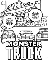 Monster truck picture for coloring