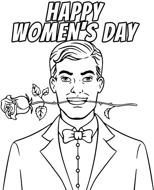 Funny coloring page for Women's Day