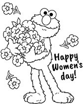 Free Women's day card for coloring
